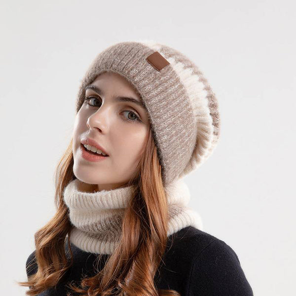 Ensemble tricoté de 2 pièces : bonnet et écharpe, accessoires hivernaux tendance pour femmes