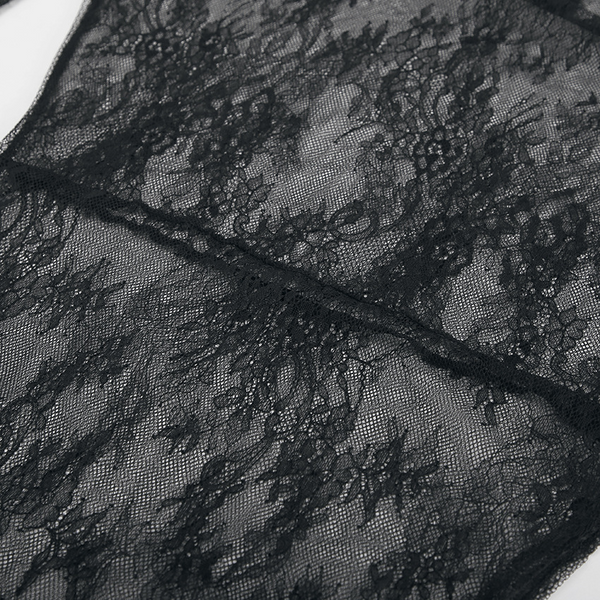 Blouse en dentelle sheer pour femmes - design superposé élégant en noir, tops polyvalents pour les soirées et le quotidien