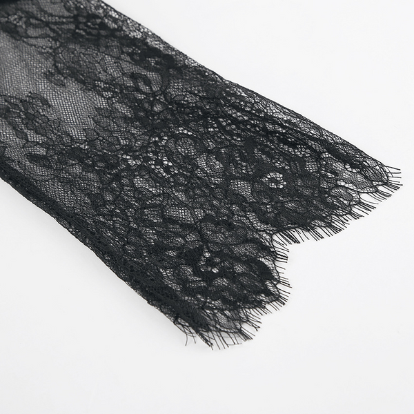 Blouse en dentelle sheer pour femmes - design superposé élégant en noir, tops polyvalents pour les soirées et le quotidien