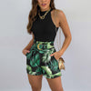 Ensemble d'été femme en 2 pièces - short à imprimé tropical pour des vacances tendances