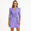Robe blaser pour femmes - mélange coton et polyester à double boutonnage pour le bureau et les sorties décontractées