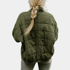 Veste matelassée légère pour femmes - manteau zippé polyvalent en vert armée pour un look décontracté