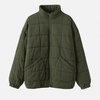 Veste matelassée légère pour femmes - manteau zippé polyvalent en vert armée pour un look décontracté