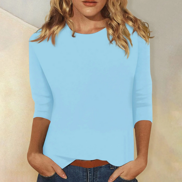 T-shirt décontracté pour femme en jersey doux - blouse à manches longues pour un usage quotidien