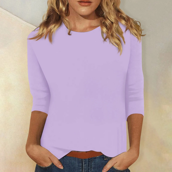 T-shirt décontracté pour femme en jersey doux - blouse à manches longues pour un usage quotidien