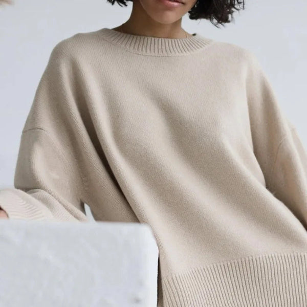 Pull en tricot pour femmes - haut en maille chaud au style décontracté