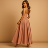 Robe de soirée en chiffon pour femme – élégante robe asymétrique rose