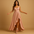 Robe de soirée en chiffon pour femme – élégante robe asymétrique rose