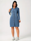 Robe chemise en denim - robe bleu mer pour un style chic