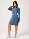 Robe chemise en denim - robe bleu mer pour un style chic