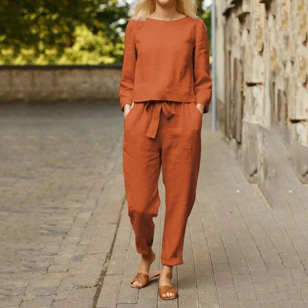 Ensemble lounge femme 2 pièces : haut décontracté et pantalon chic - pour vos journées casual