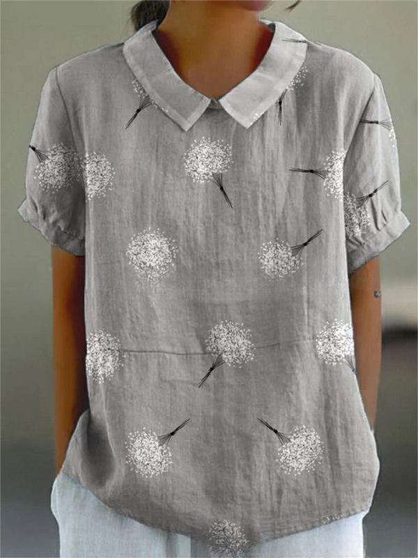 Blouse brodée florale pour femmes - élégante avec des manches courtes pour un look décontracté