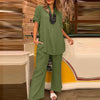 Ensemble blouse et pantalon femme en 2 pièces - look décontracté et tendance pour tous les jours