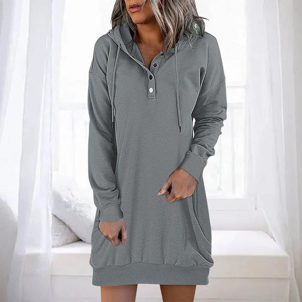 Robe casual à capuche - la robe à hoodie tendance pour femmes