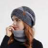 Ensemble tricoté de 2 pièces : bonnet et écharpe, accessoires hivernaux tendance pour femmes