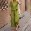 Ensemble décontracté 2 pièces : top et pantalon fluide pour femmes - tenue légère pour le quotidien