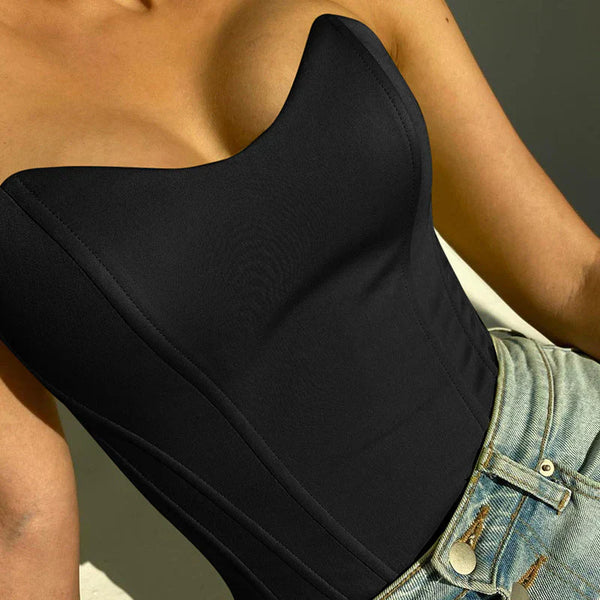 Top court corset sans bretelles pour femmes - une silhouette élégante pour les soirées, polyvalent et stylé