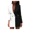 Robe blazer pour femme en style bi-couleur - tenue élégante pour soirée