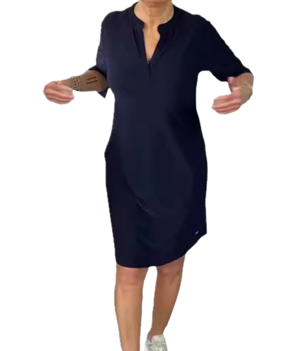Robe tunique à manches courtes pour femmes - tissu doux pour des occasions décontractées et semi-formelles