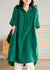 Robe chemise en lin pour femmes - vert jade pour un look décontracté au quotidien, coupe relaxée et options de style polyvalentes
