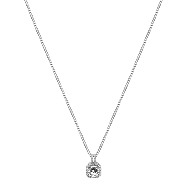 Collier pendentif femme en or et argent avec pierre centrale - accessoire élégant pour occasions spéciales