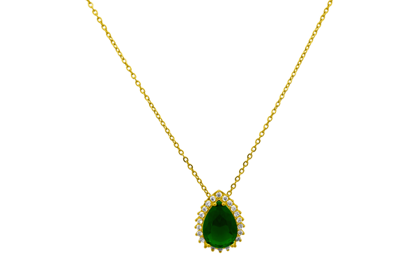 Collier pendentif pierre décorative pour femmes - bijou en or élégant pour occasions spéciales