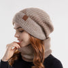 Ensemble tricoté de 2 pièces : bonnet et écharpe, accessoires hivernaux tendance pour femmes