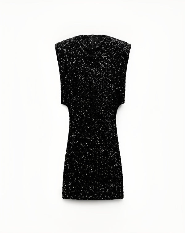 Robe mini pailletée pour femmes - élégante robe de soirée à épaule dénudée pour vos événements