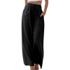 Pantalons larges en lin léger pour femmes - design taille haute flatteur avec poches