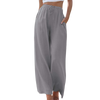 Pantalons larges en lin léger pour femmes - design taille haute flatteur avec poches