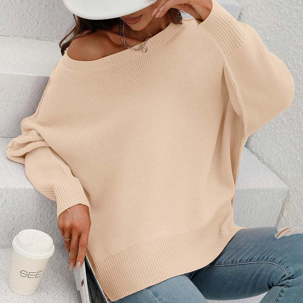 Sweatshirt oversized femme en tricot doux - pull décontracté pour vos sorties et moments de détente