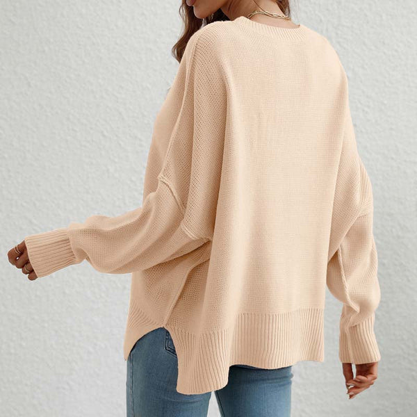 Sweatshirt oversized femme en tricot doux - pull décontracté pour vos sorties et moments de détente