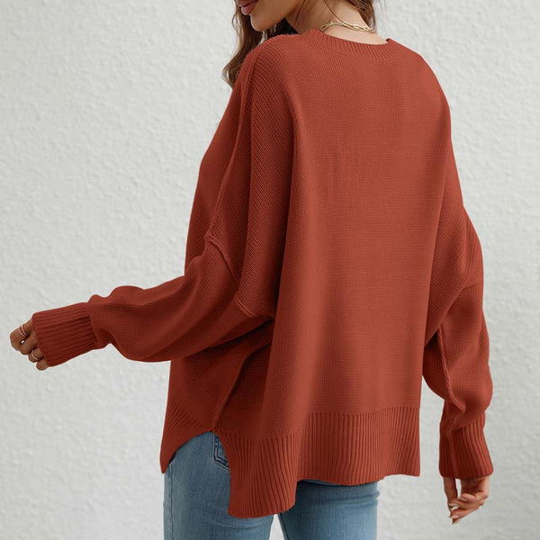 Sweatshirt oversized femme en tricot doux - pull décontracté pour vos sorties et moments de détente