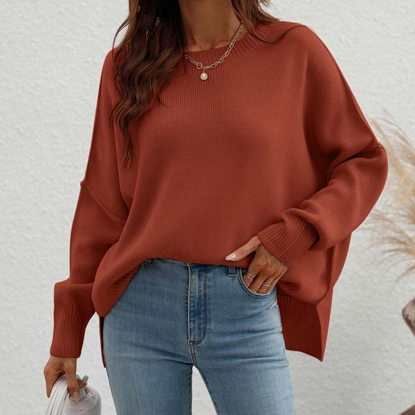 Sweatshirt oversized femme en tricot doux - pull décontracté pour vos sorties et moments de détente
