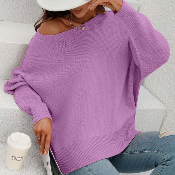 Sweatshirt oversized femme en tricot doux - pull décontracté pour vos sorties et moments de détente