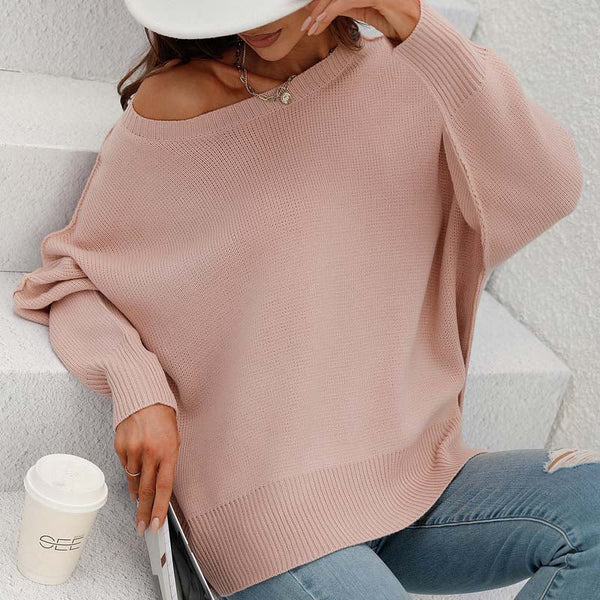 Sweatshirt oversized femme en tricot doux - pull décontracté pour vos sorties et moments de détente