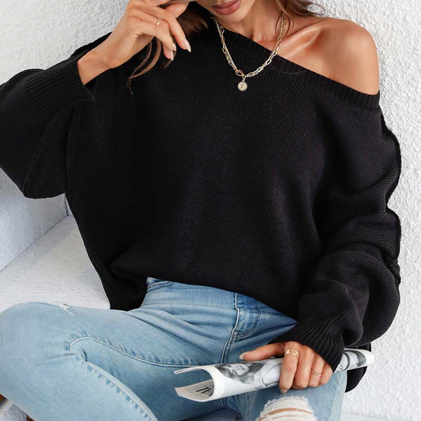 Sweatshirt oversized femme en tricot doux - pull décontracté pour vos sorties et moments de détente