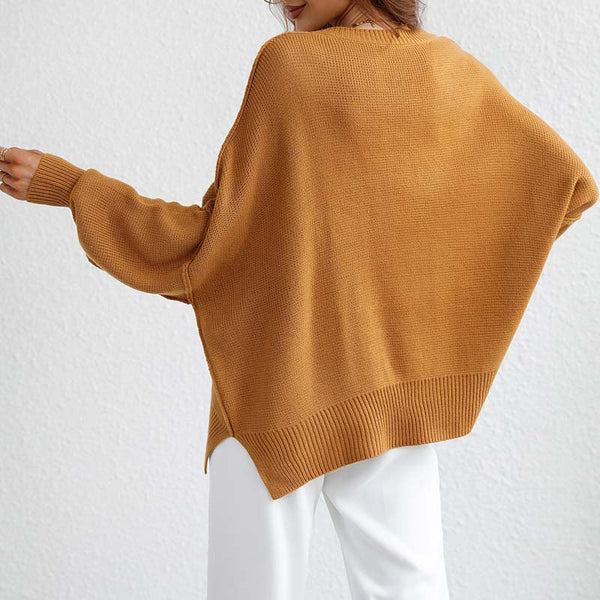 Sweatshirt oversized femme en tricot doux - pull décontracté pour vos sorties et moments de détente