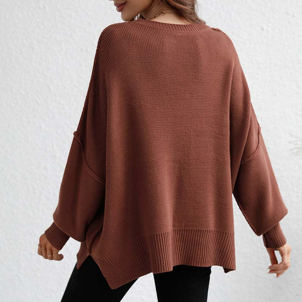 Sweatshirt oversized femme en tricot doux - pull décontracté pour vos sorties et moments de détente