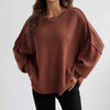Sweatshirt oversized femme en tricot doux - pull décontracté pour vos sorties et moments de détente