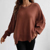 Sweatshirt oversized femme en tricot doux - pull décontracté pour vos sorties et moments de détente