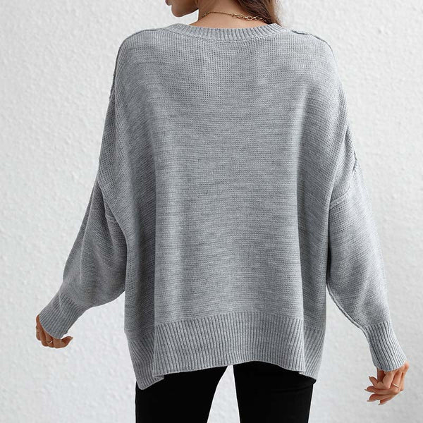 Sweatshirt oversized femme en tricot doux - pull décontracté pour vos sorties et moments de détente