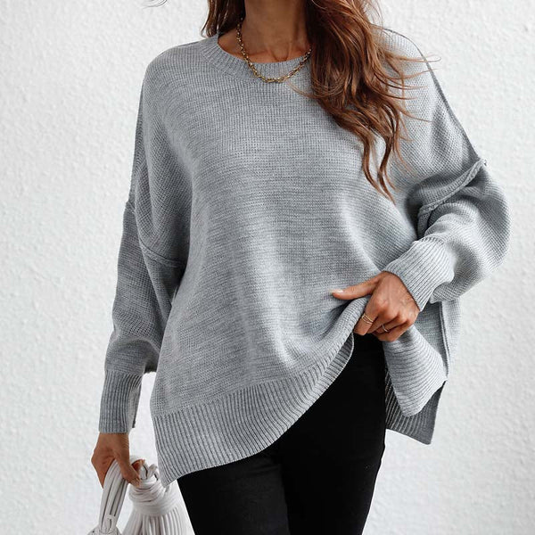Sweatshirt oversized femme en tricot doux - pull décontracté pour vos sorties et moments de détente