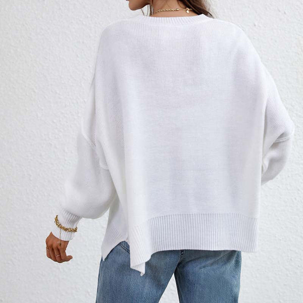 Sweatshirt oversized femme en tricot doux - pull décontracté pour vos sorties et moments de détente