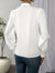 Blouse élégante à drapé - haut blanc classique à manches longues pour le bureau et les occasions décontractées