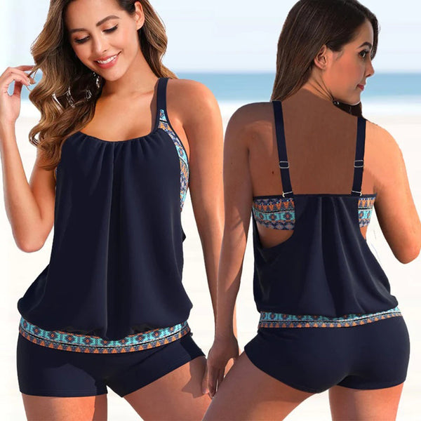 Tankini femme - maillot de bain chic avec bretelles ajustables