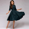 Robe swing verte - robe midi gracieuse pour femmes