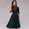 Robe swing verte - robe midi gracieuse pour femmes