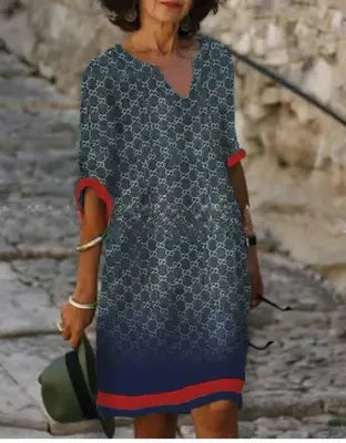 Robe décontractée à imprimé floral en v pour l'été - robes légères et aérées