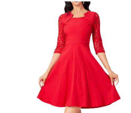 Robe de soirée à manches en dentelle pour femmes - une élégance intemporelle pour les occasions spéciales